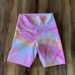 Beach Riot Pink Tie-Dye Biker Shorts